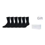 Milk White Blue Box+3 Pack (Black-Thigh-High Socks)