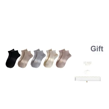 XIA.WA.ZHI.XIU Ankle Socks Women's Shopping Bag 5 Pack