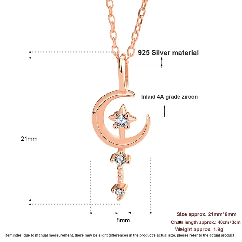 KEMLAIDA S925 Silver Necklaces Women's Rose Gold-3