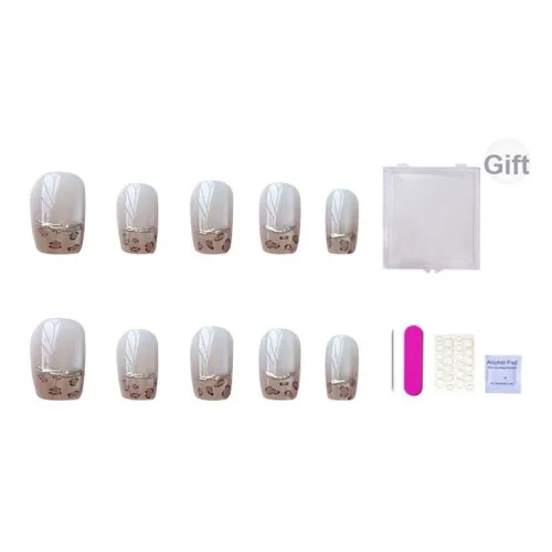 ORANOT Позолоченный Французский Леопардовый принт Ручной Кошачий глаз Роскошь False Nail MID Длина (размер в длину) 24 мм