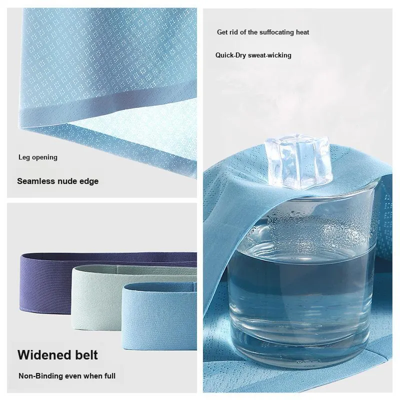 RED DRAGONFLY Ice Silk Underpants Seamless Skin Friendly Comfortable Men's Gift Box Combination-9