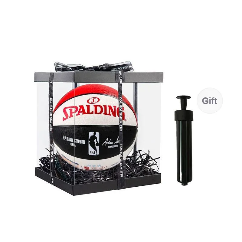 SPALDING NBA Star Series PU Basketball Red White Black Size 7 Training Unisex-7