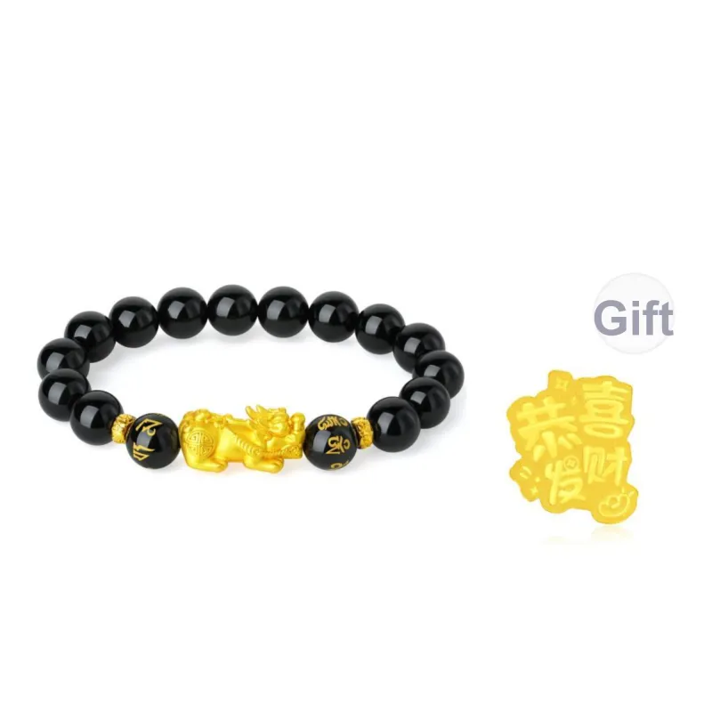 Lao Feng Xiang Natural Agate S999 Fine Silver Beaded Bracelet Men's-0