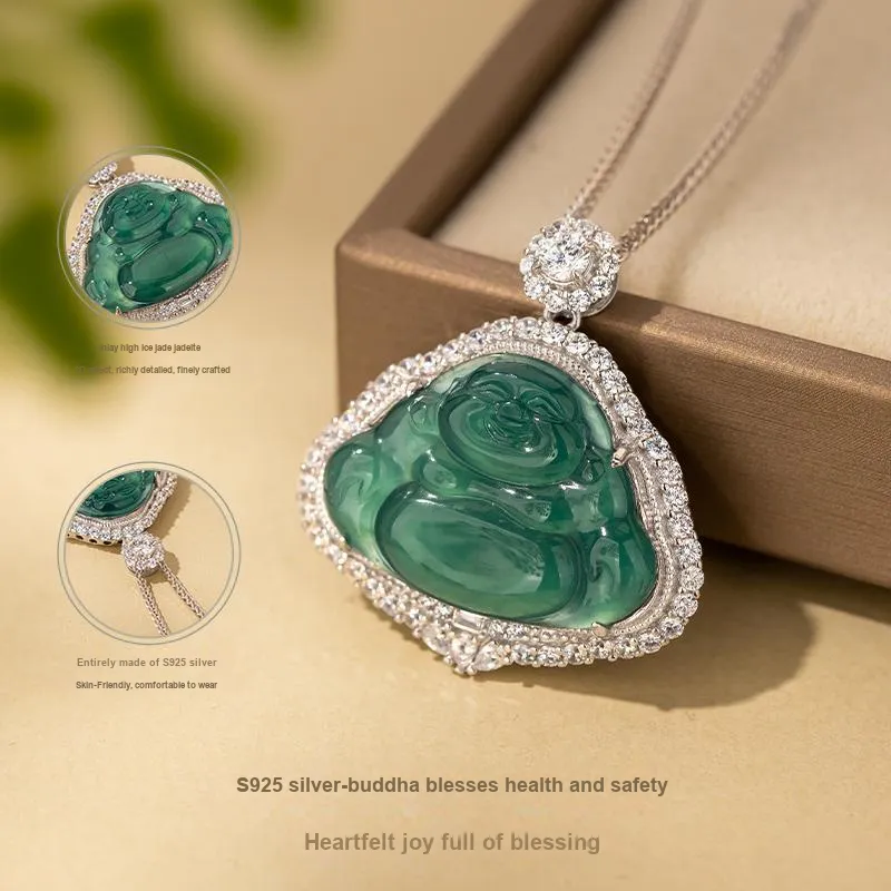 Encounter Gift High Ice Jade Jadeite Necklaces Women's-5