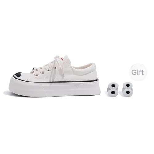 HUANQIU Canvas Shoes Women's Low-Top White