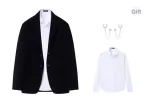 Black (Comes with Brooch+White Shirt)