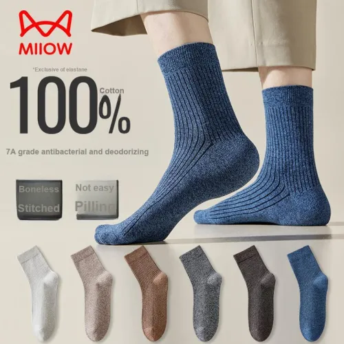 MIIOW Mid-Calf Socks Men's Box 5-Pack