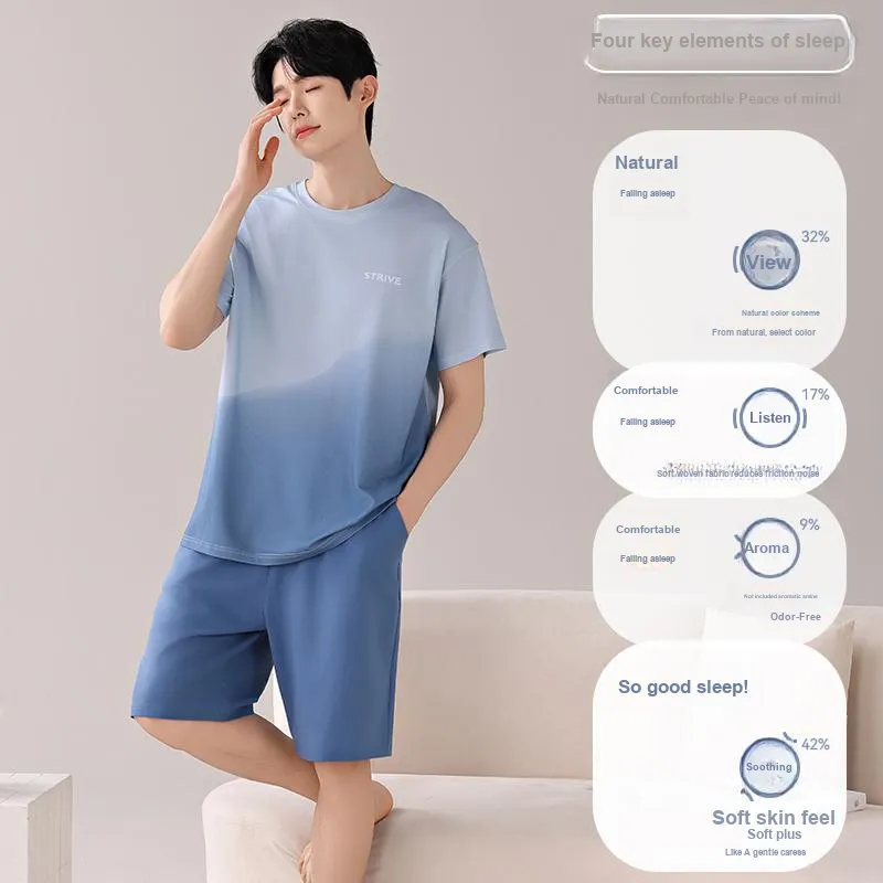 MIIOW Cool One Summer Series Pajama Set Men's Sky Blue-1