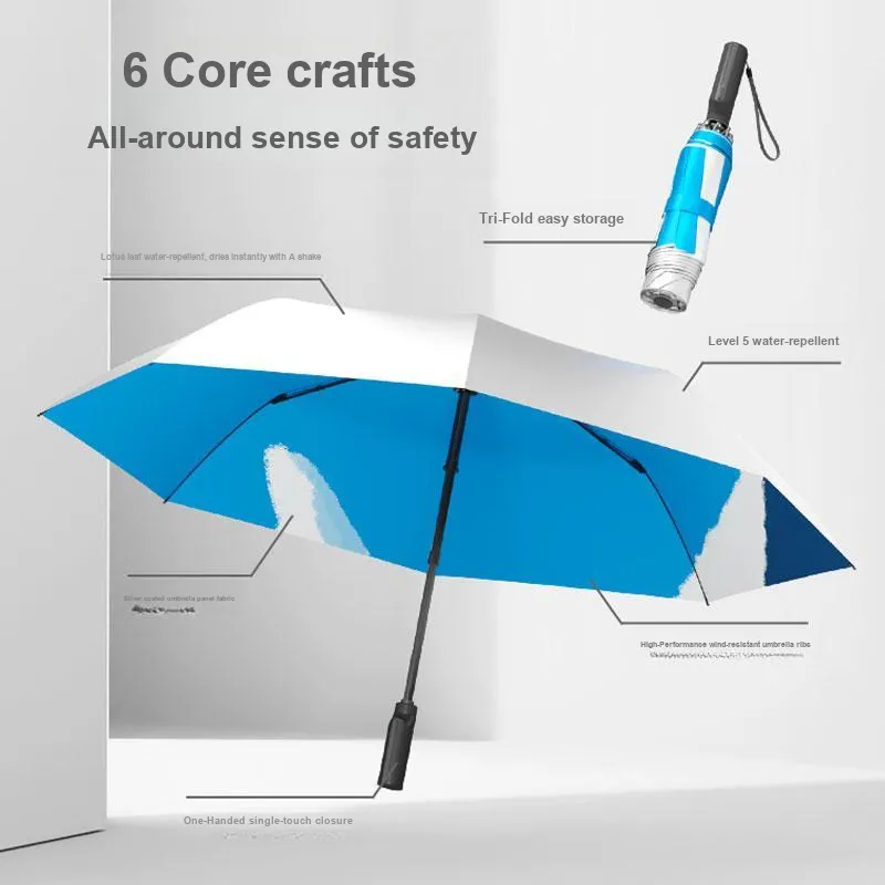 Aidou Titanium Silver Reverse Umbrella High end Business-2
