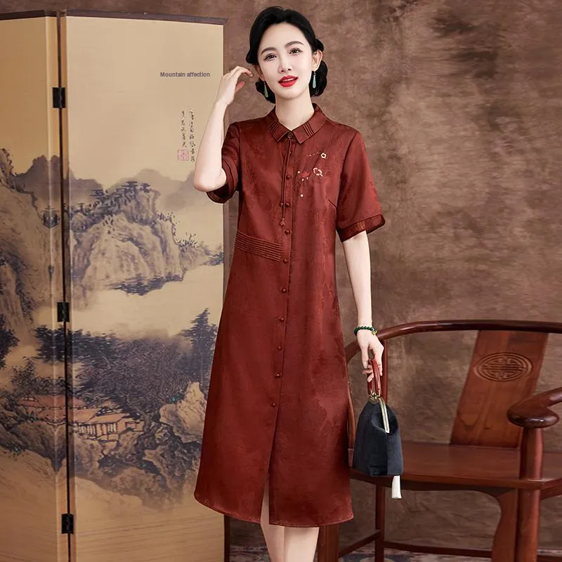Yi Mengyuan Short Sleeved Dress Women's-3