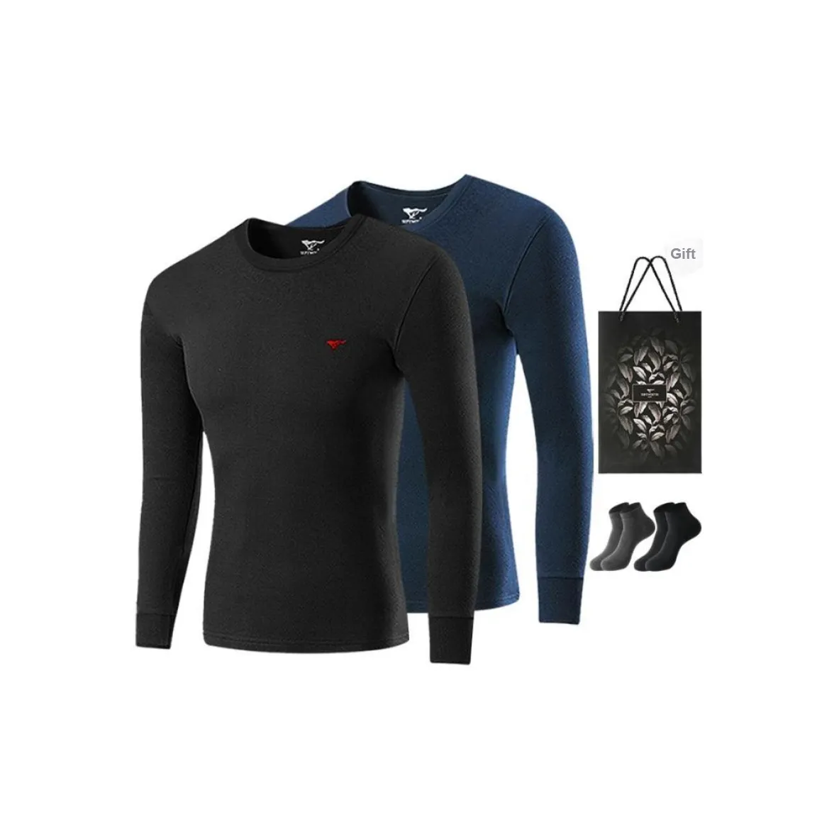 SEPTWOLVES Thermal Tops Men's 2 Pack+Shopping Bag