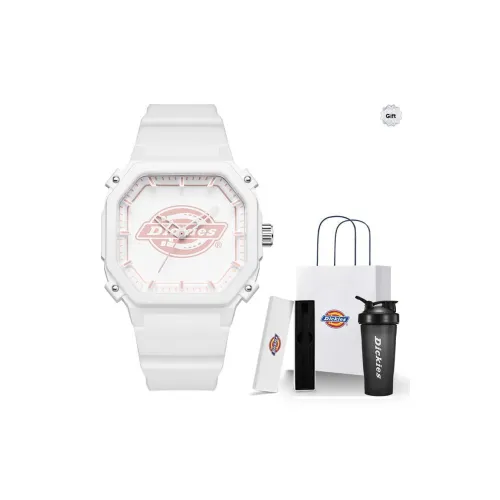 Dickies Наручные часы Кварцевый механизм Силиконовый ремешок Белый циферблат Женские часы Классическая коробка Для праздничных случаев