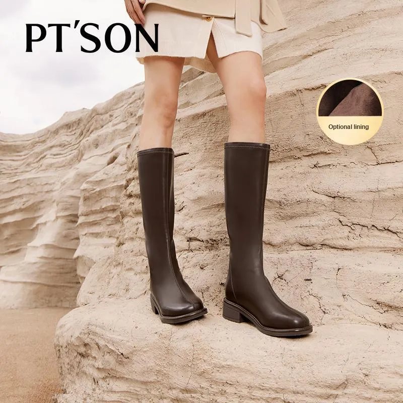 PT'SON Knee high Boots 4cm Women's-23