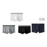 [Buy 3 Random Get 1 Free Pack of Same Brand Men's Underpants]Zinc Gray+Black+Ecru