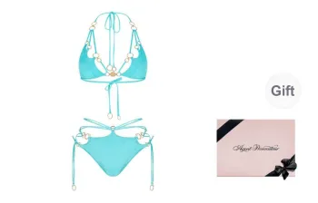Agent Provocateur DAVINE Series Bikini Women's Gift Box Set Cyan/Gold