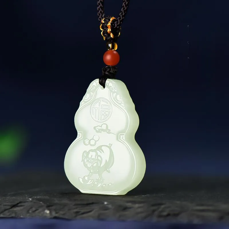 KUNYUYAO Hetian Jade Pendants White Jade Unisex-73