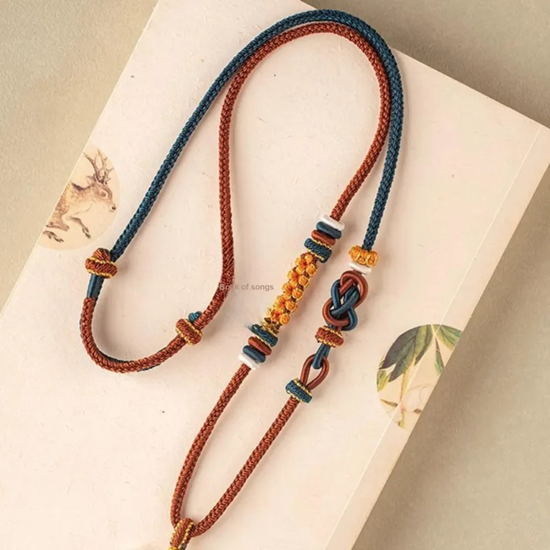 Moon Jewelry Braided String Necklaces Unisex-5