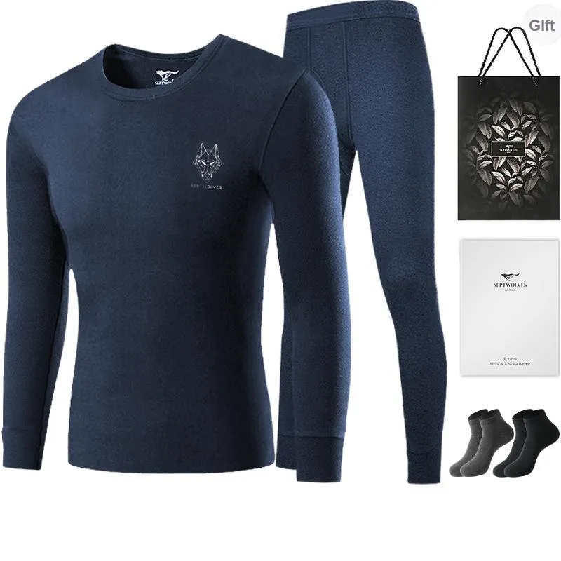 SEPTWOLVES Pajama Set Men's Gift Box Set+Shopping Bag-12