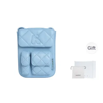 Karkki Sheepskin Shoulder Bag Regular Women's Cream Blue Baby Blue