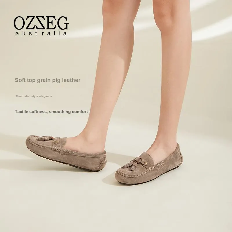 OZZEG Gommino Loafers Women's Chestnut/Cappuccino-2
