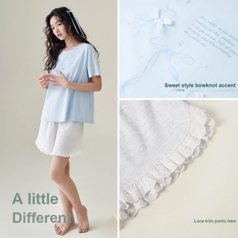Aannsfam Pajama Set Women's Gift Box Set Aqua Blue-4