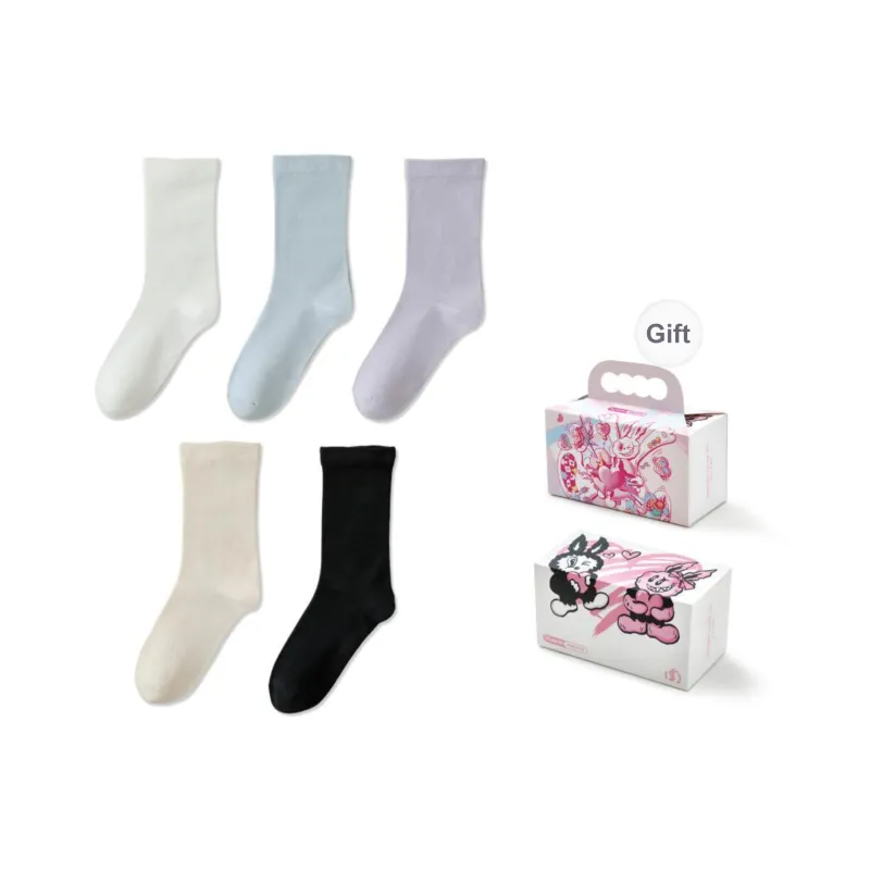 PLAN IN Mid Calf Socks Women's Box 5 Pack-34