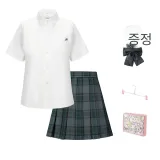 [아키타 Standing 중간 39cm] + 반팔 스몰 뱀부 화이트 블라우스 + 나비 넥타이