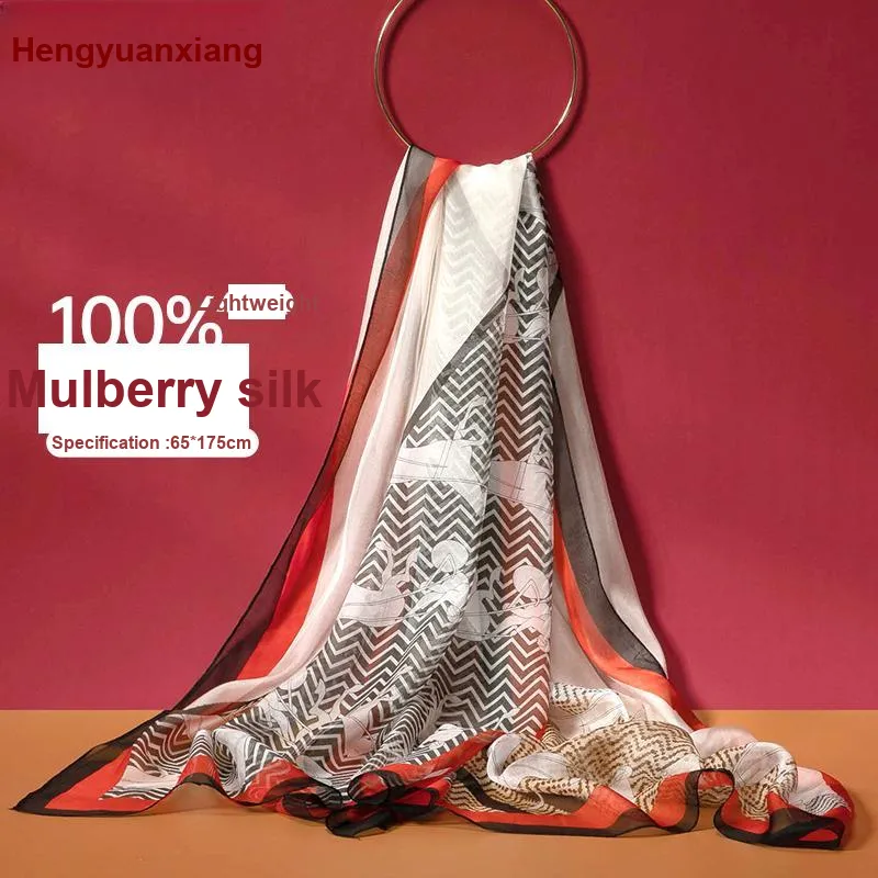 H YXIANG Silk Scarves Women's-31