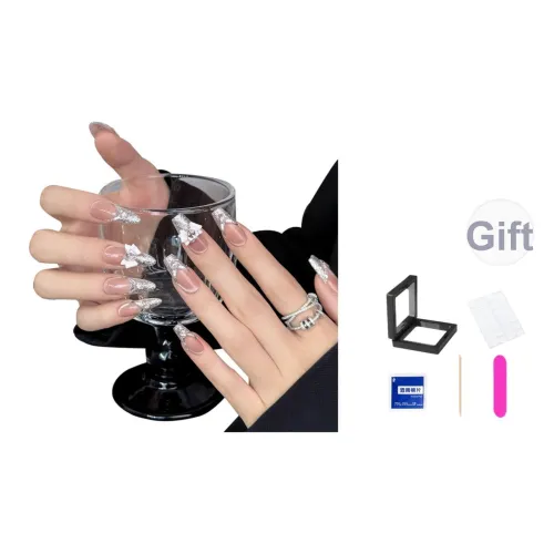 XNTX Бабочка False Nail Овал Розовые оттенки Smudge Стиль Instagram