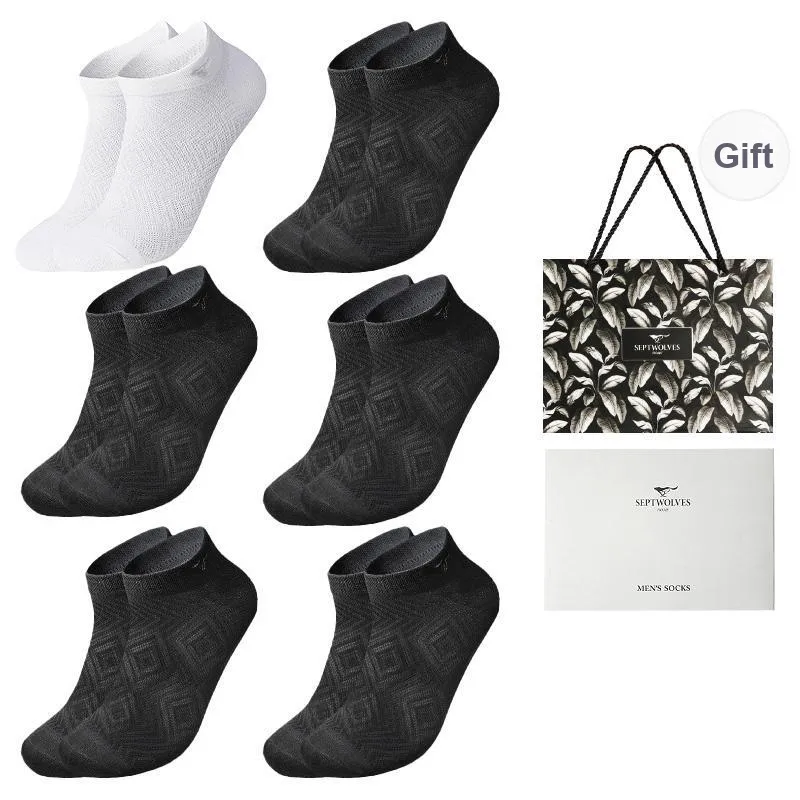 SEPTWOLVES Ankle Socks Spring/summer Models Men's 6 Pairs Gift Box Packaged-17
