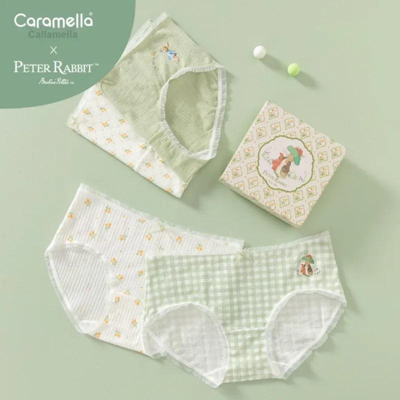 Caramella x Peter Rabbit/, Underwear Gift Box Women's 4 Pack Mixed Color-15