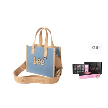 Lee Fabric With Artificial Leather Tote Shoulder Bag Crossbody Bag Handbag Regular Women's Light Denim Blue
