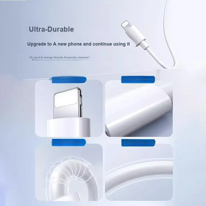First Guard FYsj A To Lightning Type C To Lightning Compatible With Apple 6/7/13/8 Plus/X/XR Cables-3