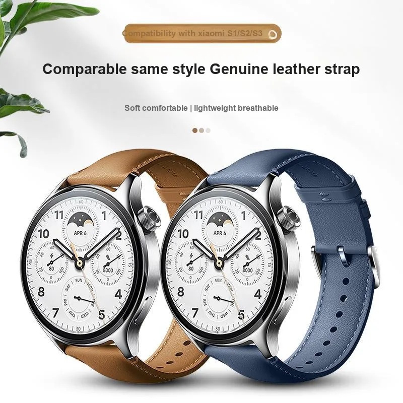 CHRROTA Watch Band Xiaomi Compatibility Genuine Leather Material-1