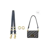 Dior Montant 2인1, 블루 3단 세팅 조절 가능 숄더 스트랩 65-111cm [앤틱 골드 서클 1쌍 포함]