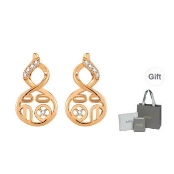 YPYN 925 Sterling Silver Stud Earrings Women's Rose Gold