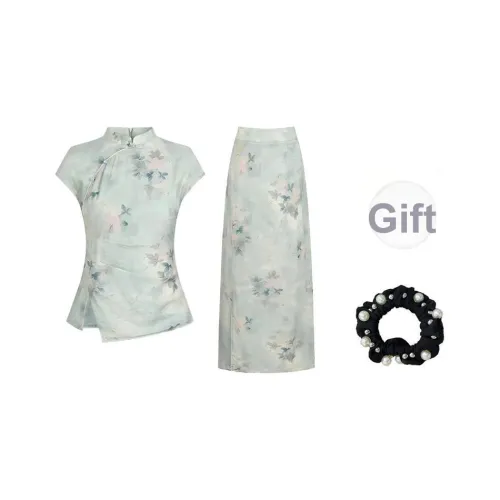 WUSHANSHAN Короткое платье с короткими рукавами женское