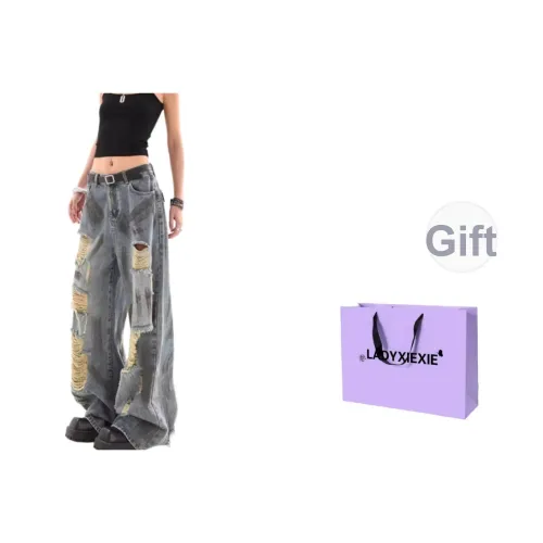 LADYXIEXIE Blue Women's Jeans LADYXIEXIE Синий Женские Джинсы