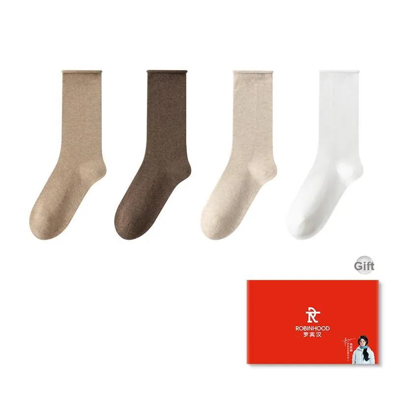 ROBINHOOD Mid Calf Socks Women's 4 Pack Gift Box Set-6