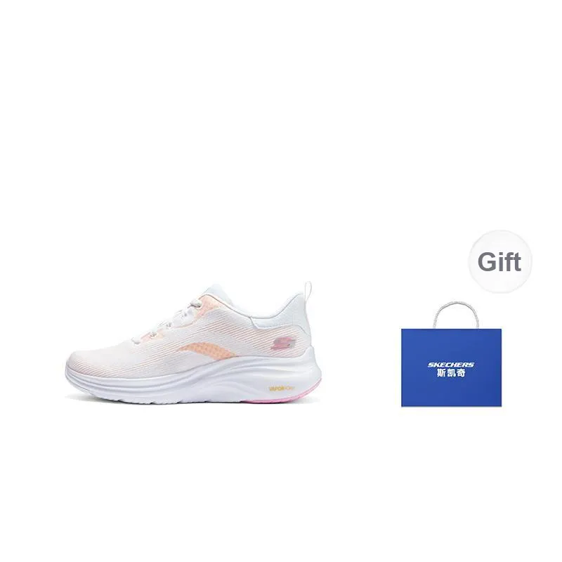 Skechers Sport Cushioning Low Top Running Shoes Women's White Orange-6