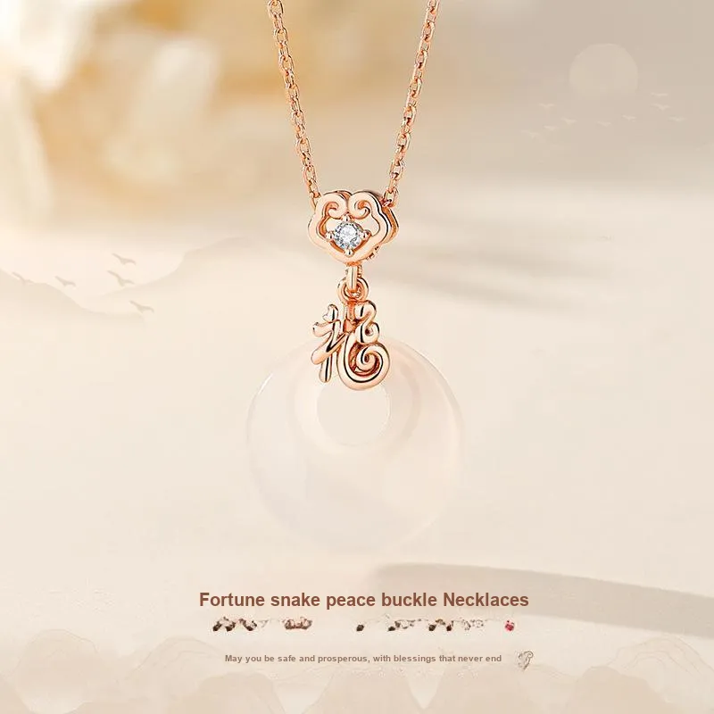 IWE Chalcedony Jade Necklaces Women's-3