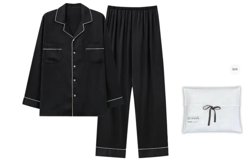 WANANNI Pajama Set Men's Shopping Bag/Box Black-0