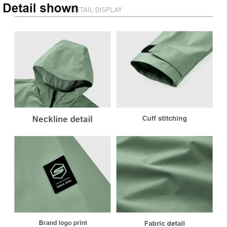 Skechers Water-Resistant Windproof Wear-Resistant Warm Water-Repellent Windbreaker Jacket Men's Brown Green-3