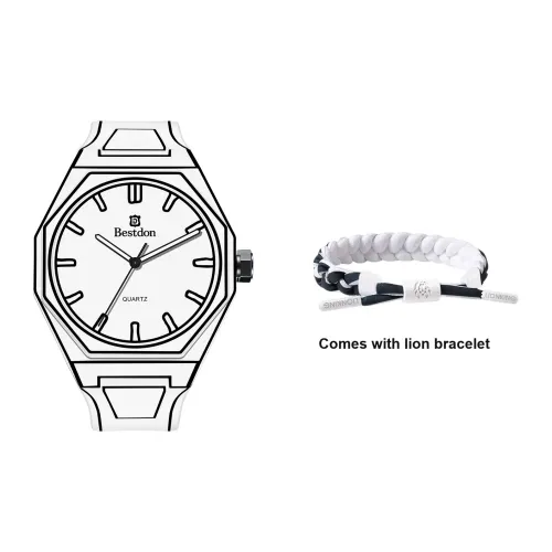 Bestdon Аниме Минималистский стиль Мужские часы Кварцевый механизм Часы Унисекс Белый циферблат