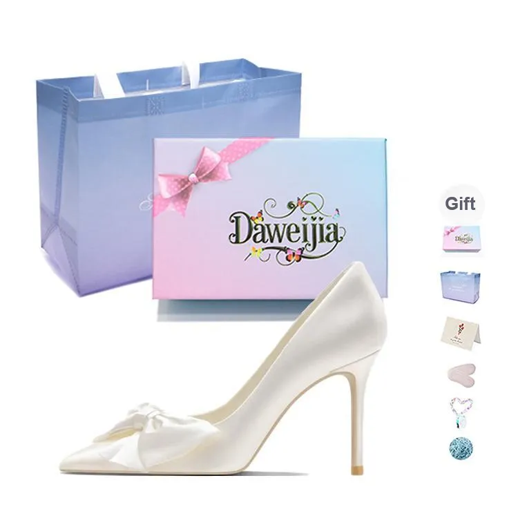 Dawei's House High Heels Women's Ecru Gift Box Set-5