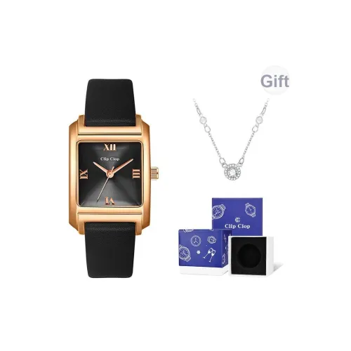 Clip Clop Кварцевый механизм Ремешок Ремешок Часы Женские часы Красный циферблат часов