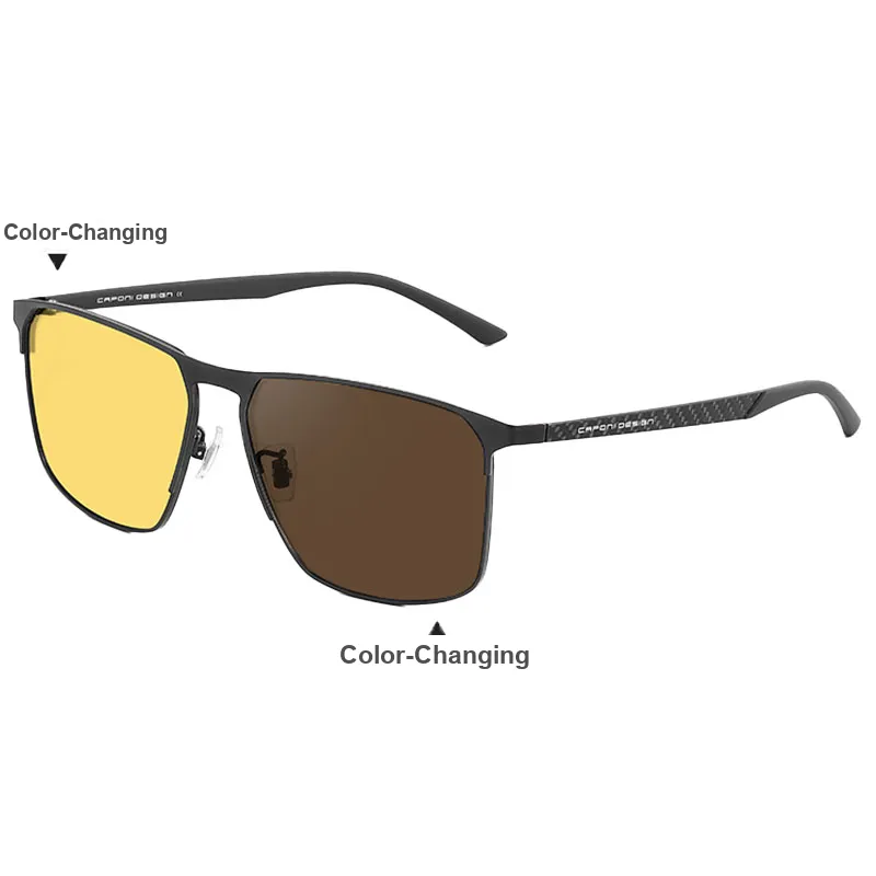 CAPONI Metal Carbon Fiber Square Sunglasses Unisex-5
