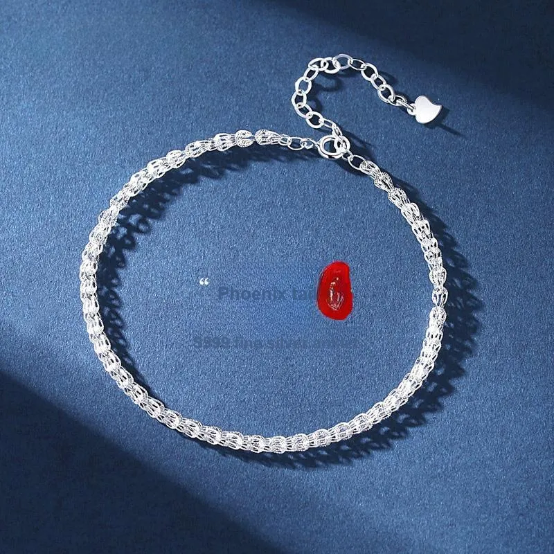 Fu Ru Ji 999 Fine Silver Anklets Women's-1