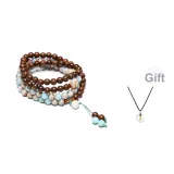Golden Sandalwood-108 Pcs Half Mountain Water+Necklace