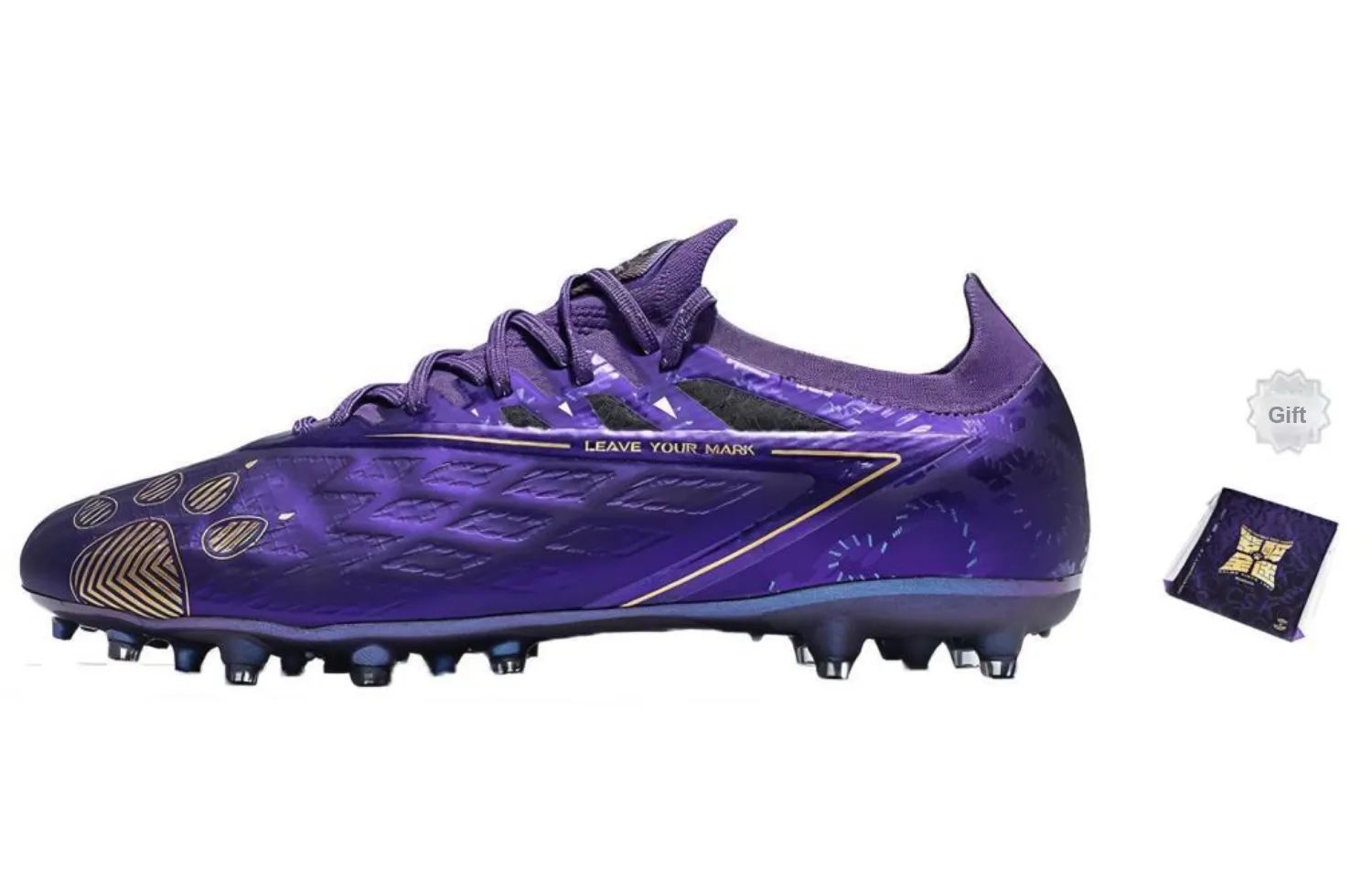 KELME MG Rubber Short Studs Artificial Ground Natural Ground Anti-Slip Wear-Resistant Soccer Shoes Unisex Dark Purple